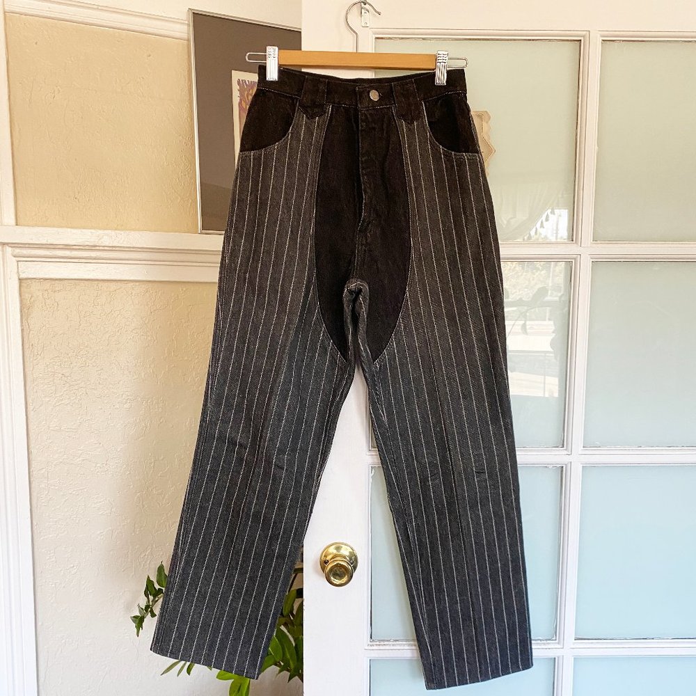 Deadstock WRANGLER 90s pinstripe color block jeans